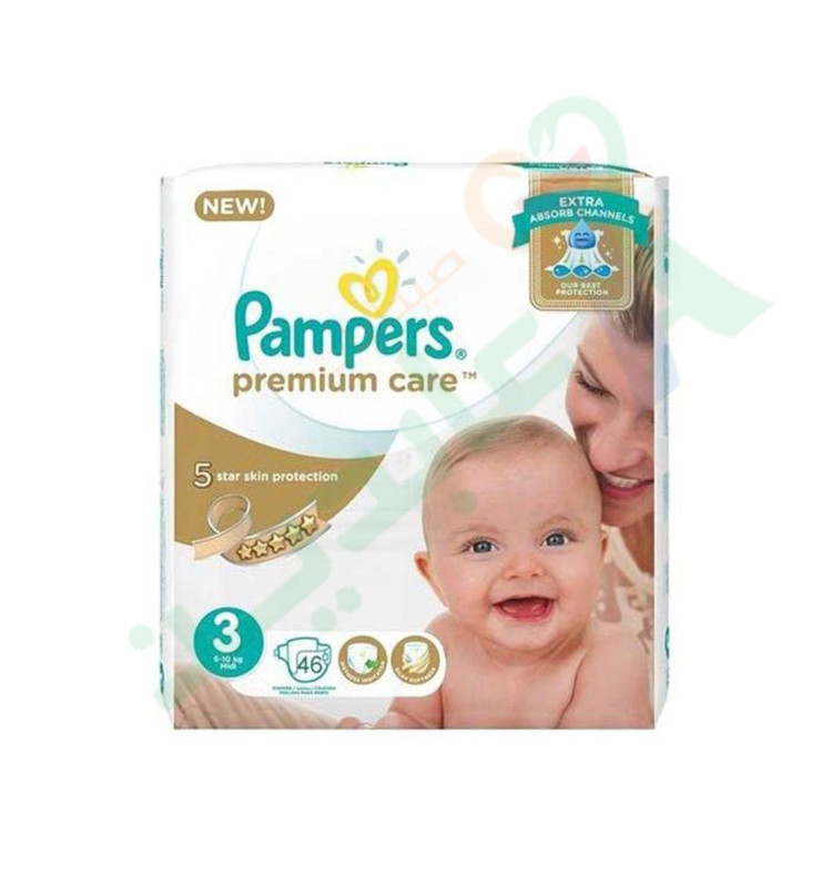PAMPERS PREMIUM CARE SIZE (3) 46 pieces10%