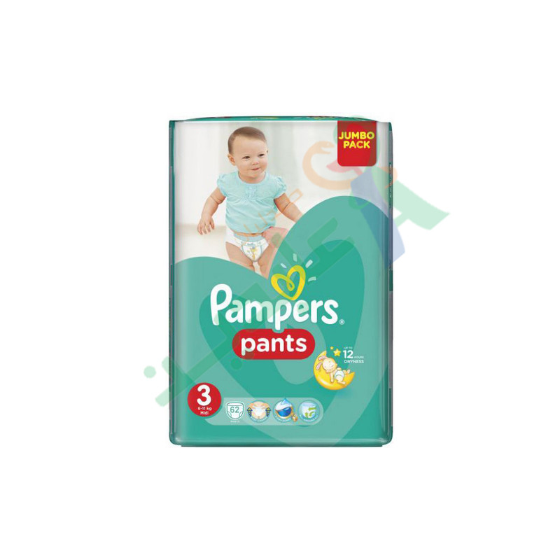 PAMPERS PANTS CULOTTES SIZE (3) 62  DIAPERPER