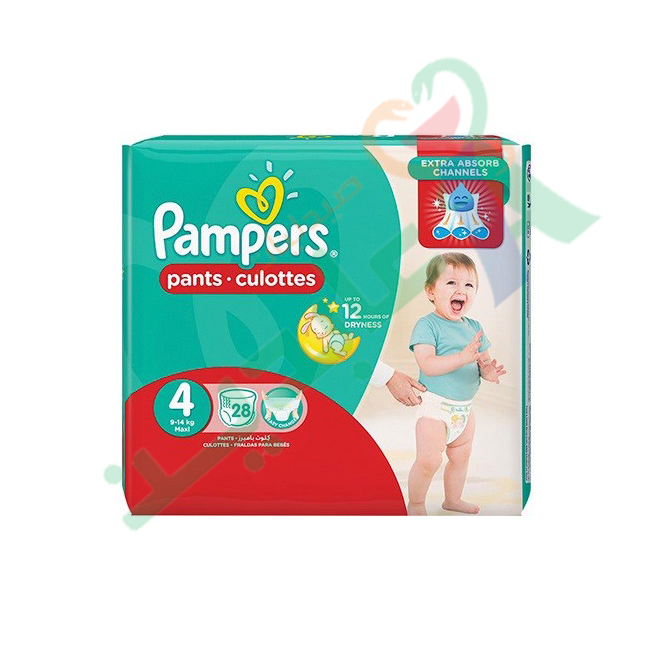 PAMPERS PANTS CULOTTES SIZE (4) 28  DIAPERPER