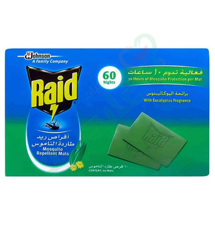 RAID MATS 60 Night Without smell Mosquitoes Kille