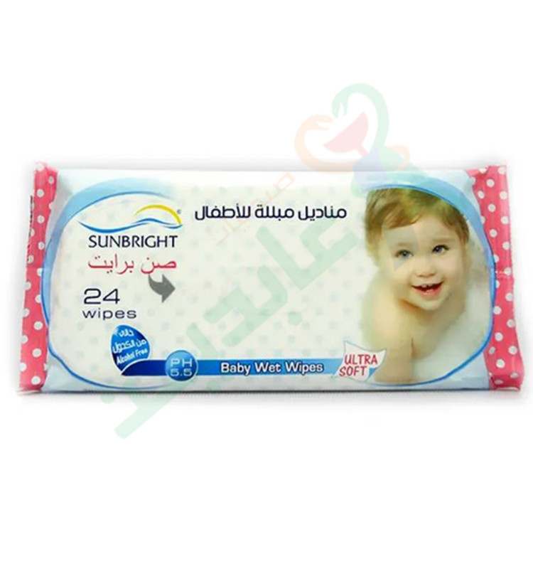 SUNBRIGHT BABY WIPES 24 WIPES