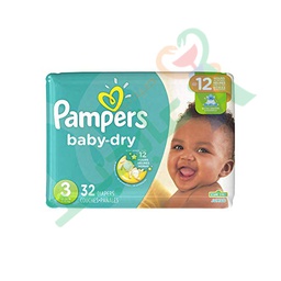 [91188] PAMPERS BABY DRY(3) DAPRES 32pieces