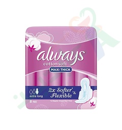 [95493] ALWAYS COTTON SOFT MAXI THICK NIGHT WINGS 8PADS