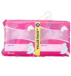 [76160] ALWAYS MAXI THICK COTTON LONG 16 PADS