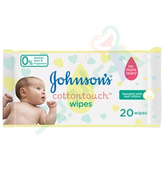 [24773] JOHNSONS BABY COTTON TOUCH WIPES 20 Pieces