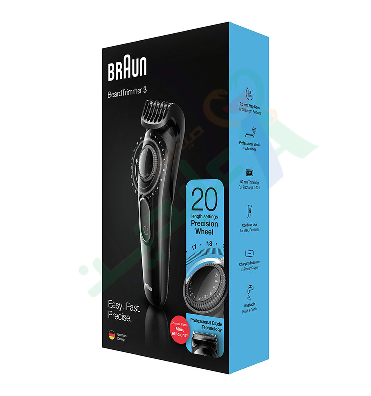 BRAUN BEARD TRIMMER 3 20 PRECISION WHEEL BT3222