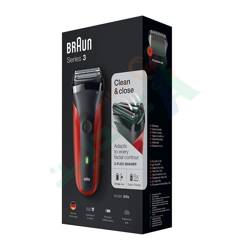 BRAUN SERIES 3 CLEAN&CLOSE BLACK RED 300S