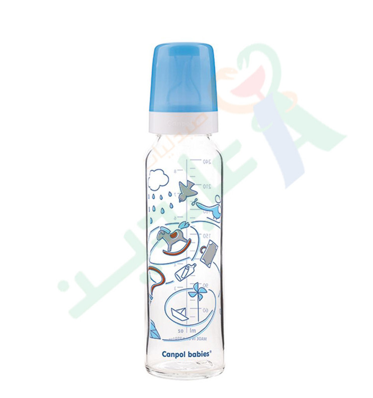 CANPOL GLASS BOTTLE+ 12MONTH240ML 42/401