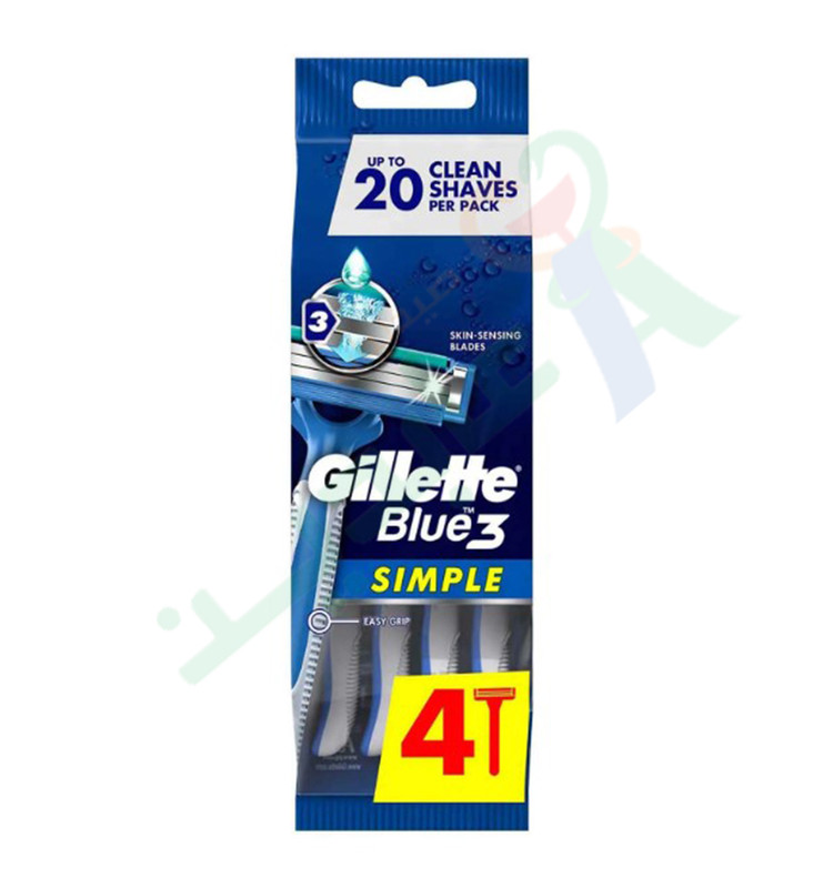 GILLETTE 3 BLUE SIMPLE 4 Piece