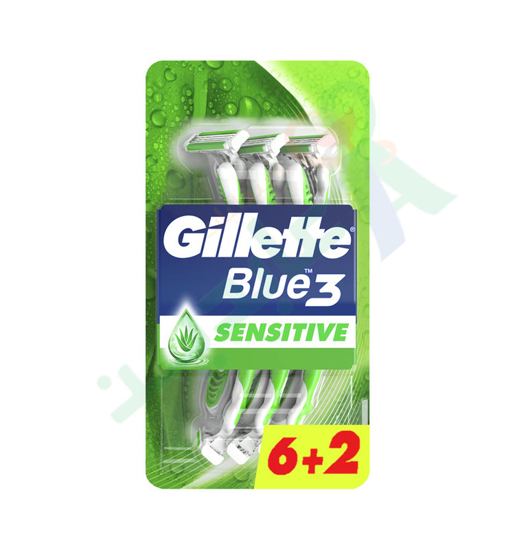GILLETTE BLUE 3 SENSITIVE 6+2 Piece
