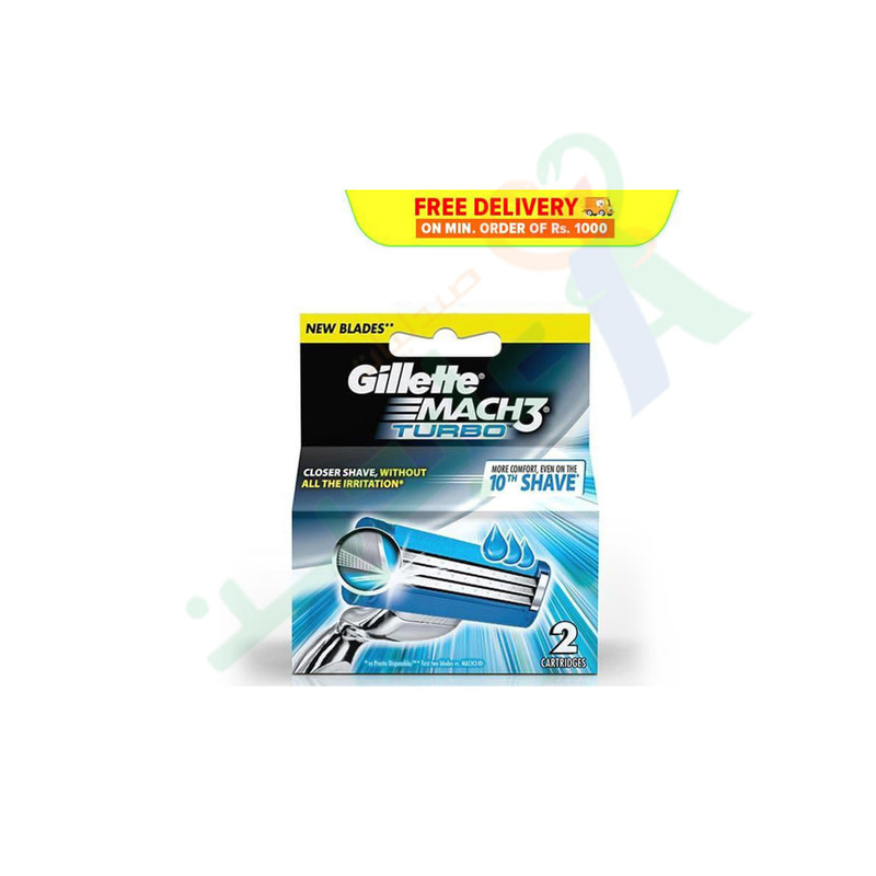 GILLETTE MACH 3 TURBO BLADES 2  Piece