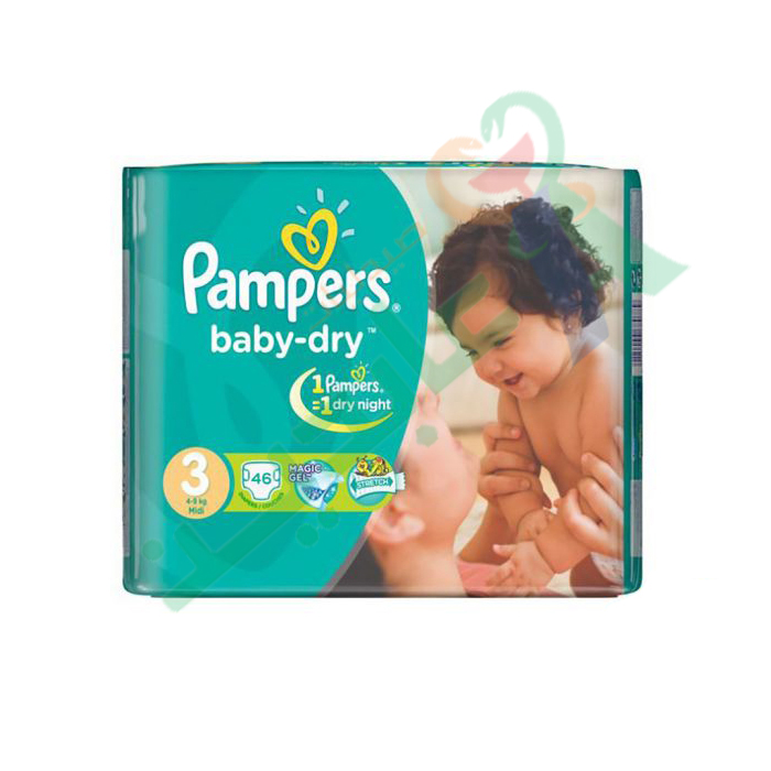PAMPERS BABY DRY (3) 46 pieces