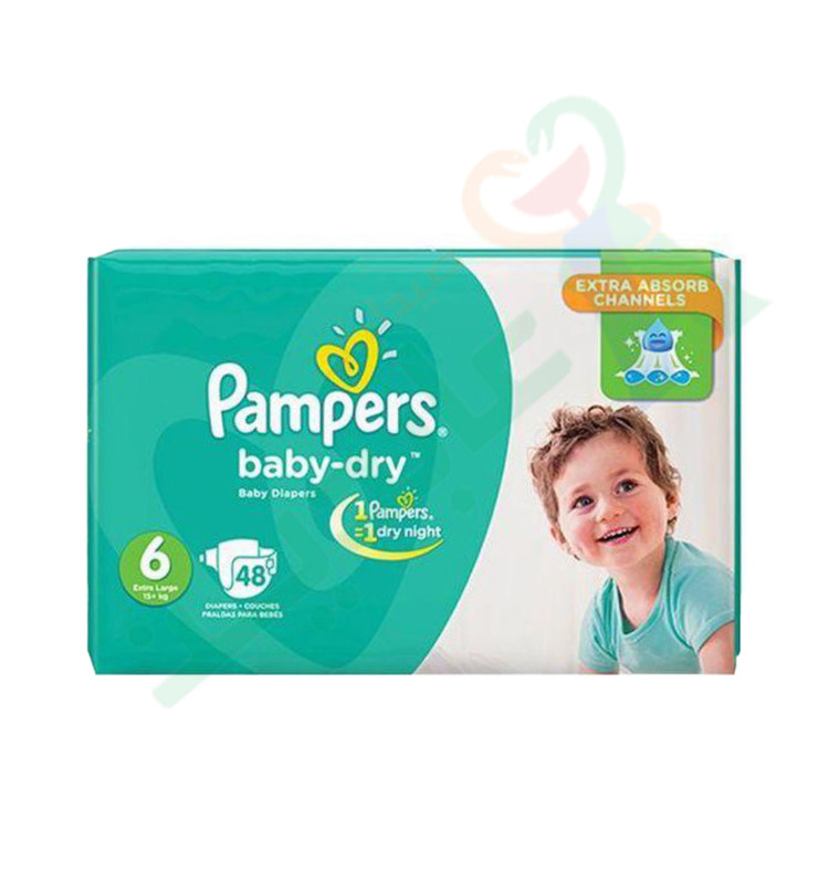 PAMPERS BABY DRY (6) 48  DIAPERPERS