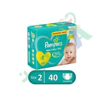 PAMPERS BABY DRY SIZE (2) 40 pieces