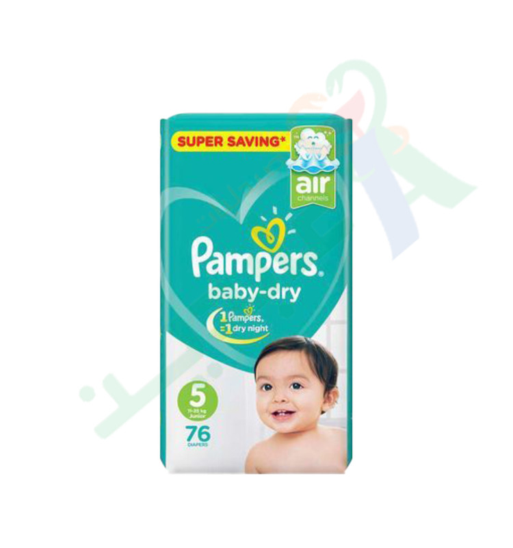 PAMPERS JUMBO SIZE (5) 76 pieces