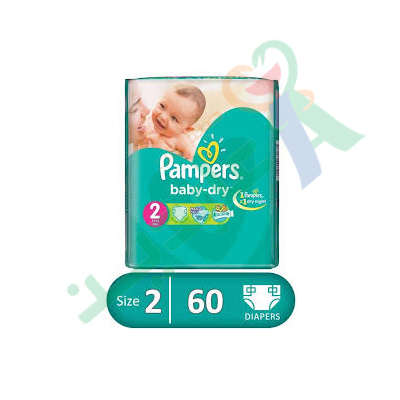 PAMPERS NEW BABY DRY (2) 60 pieces