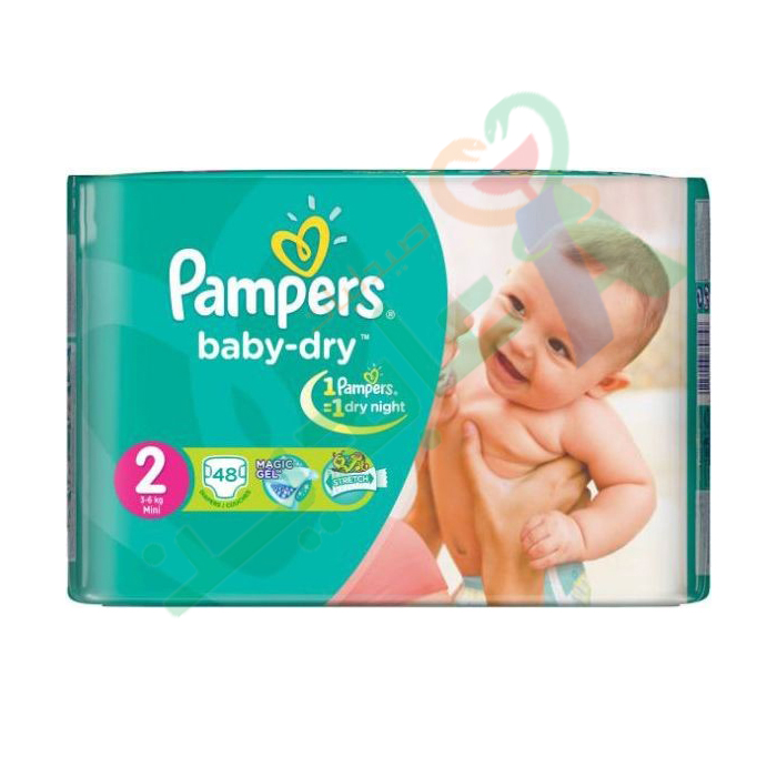 PAMPERS NEW BABY-DRY SIZE (2) 48  DIAPERPER