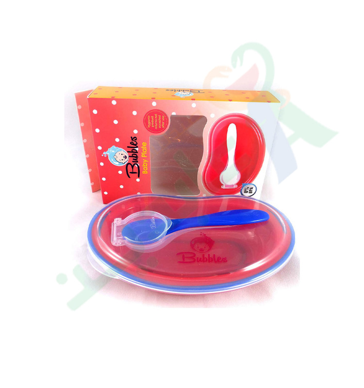 BUBBLES BABY PLATE RED