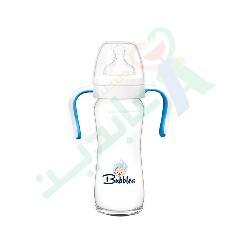 BUbbLES FEEDING BOTTLE CLASSIC HAND 260ML(WHITE)