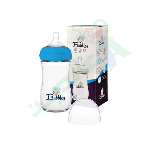 BUbbLES FEEDING BOTTLE NATURAL 150ML 8577 (BLUE)