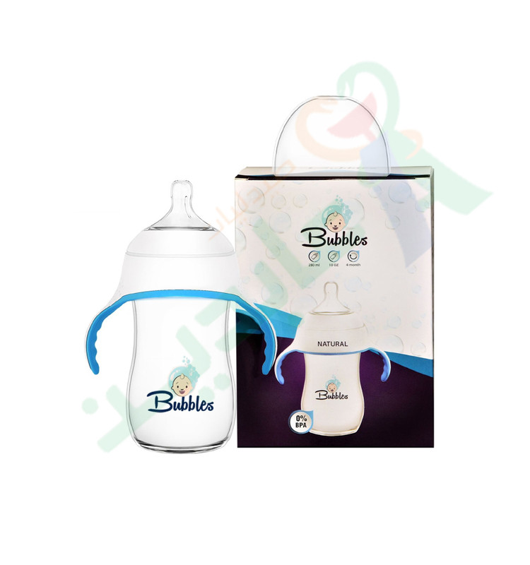 BUbbLES FEEDING BOTTLE NATURAL WITH HAND 280ML--