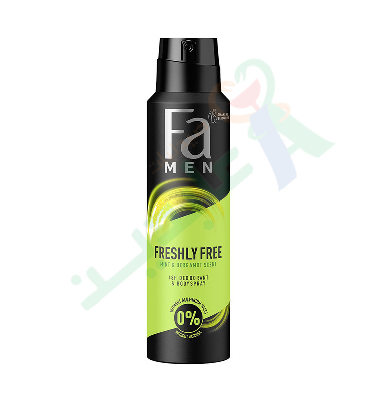 FA MEN SPRAY FRESHLY FREE MINT&BERGAMOT 150 ML