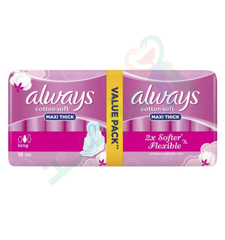 ALWAYS MAXI THICK COTTON SOFT 16 PADS