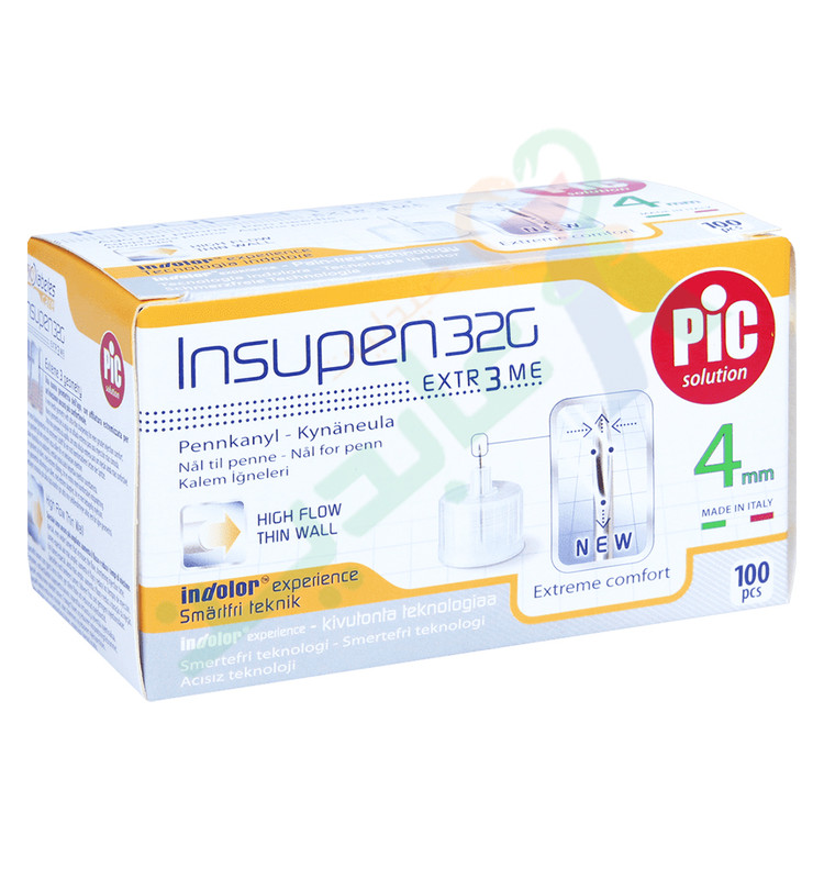 PIC INSUPEN 4MM PEN NEEDLE 100  PIECES--