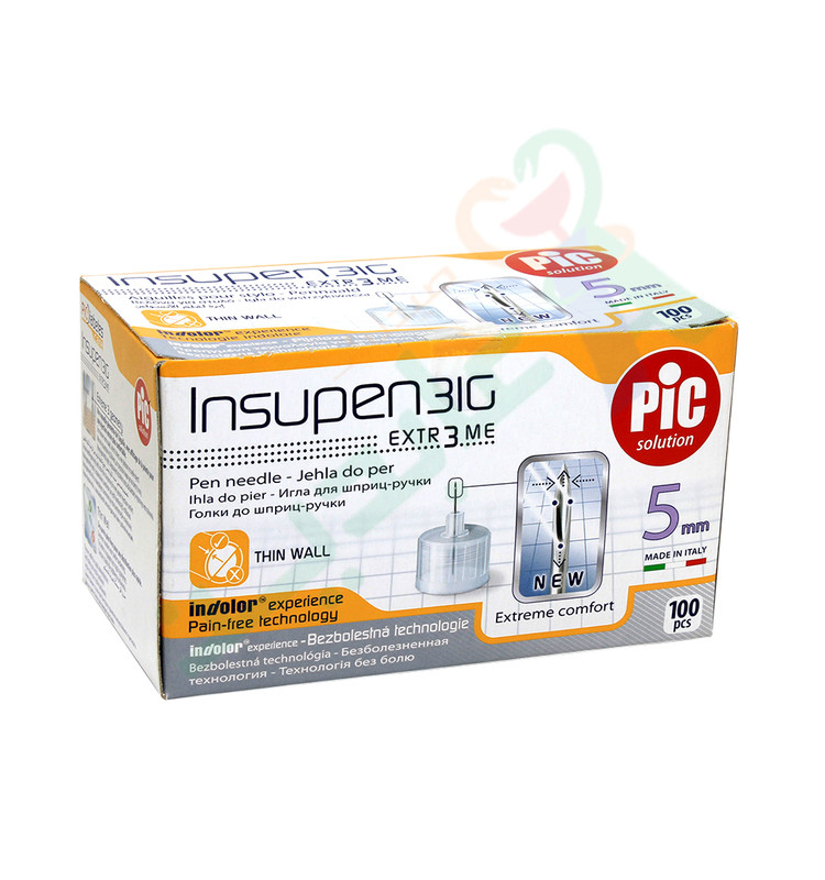 PIC INSUPEN 5MM PEN NEEDLE 100  PIECES--