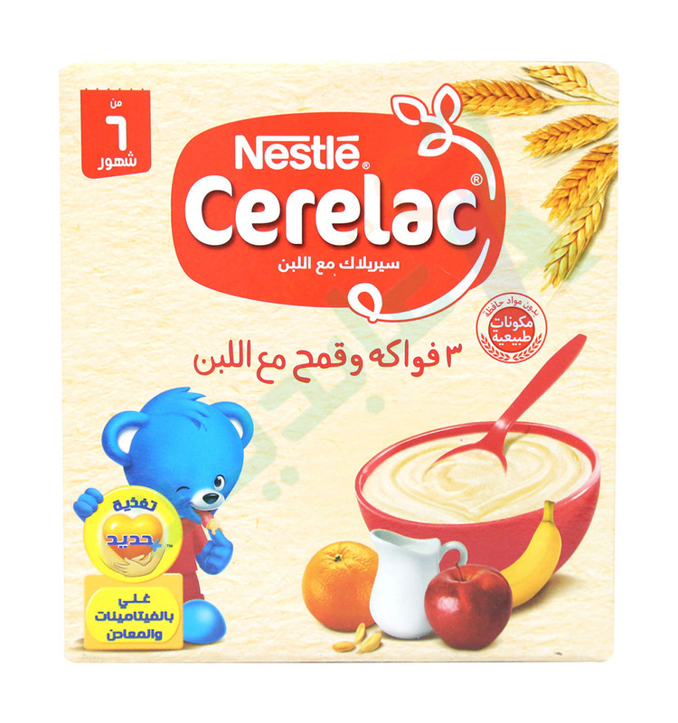 CERELAC IRON 3 FRUITS & WHEAT WITH MILK 125 GM--