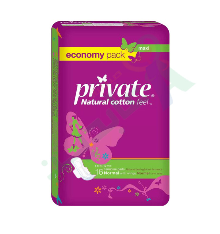 PRIVATE MAXI NORMAL W WINGS  16 PADS--