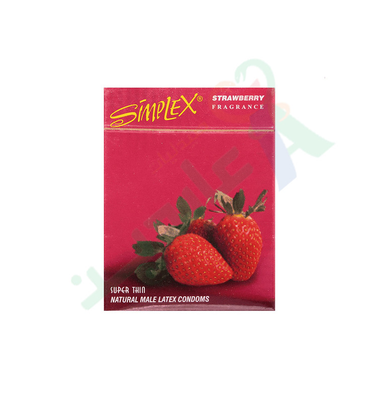 SIMPLEX CONDOM STRAWBERRY 3 Piece