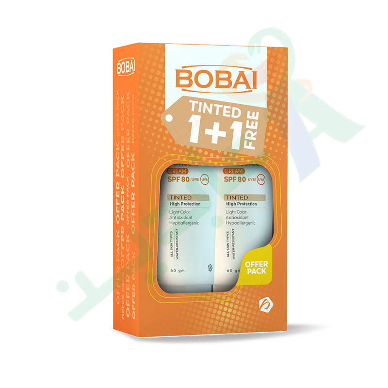 BOBAI SUN BLOCK CREAM SPF80 TINTED 75GM 1+1 FREE--