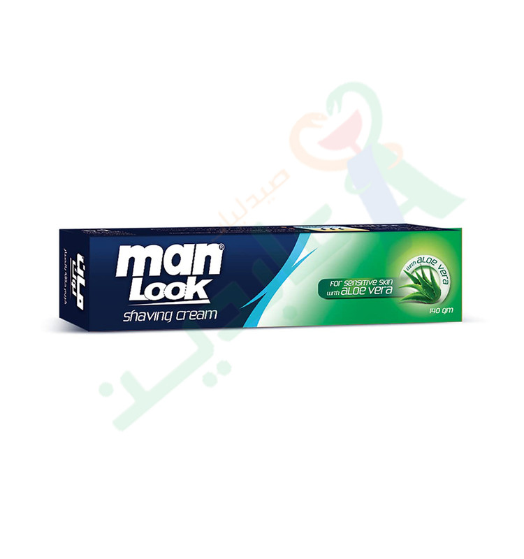 MAN LOOK SHAVING CREAM. (SENSITIVE) ALOE 90GM 3.L.E