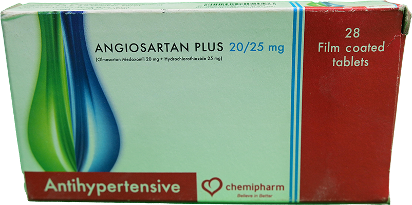 ANGIOSARTAN  PLUS 20 MG/25 MG 28 TABLET