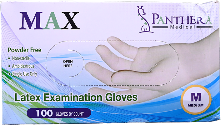 LATEX EXAMINATION GLOVES M