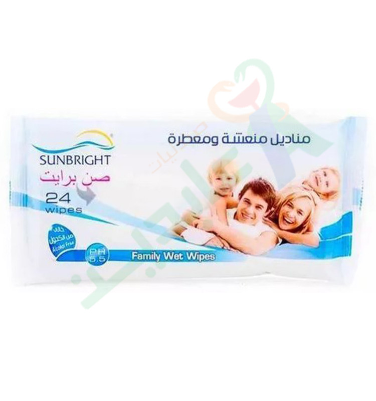 SUNBRIGHT FAMILY WET WIPES 24 WIPES