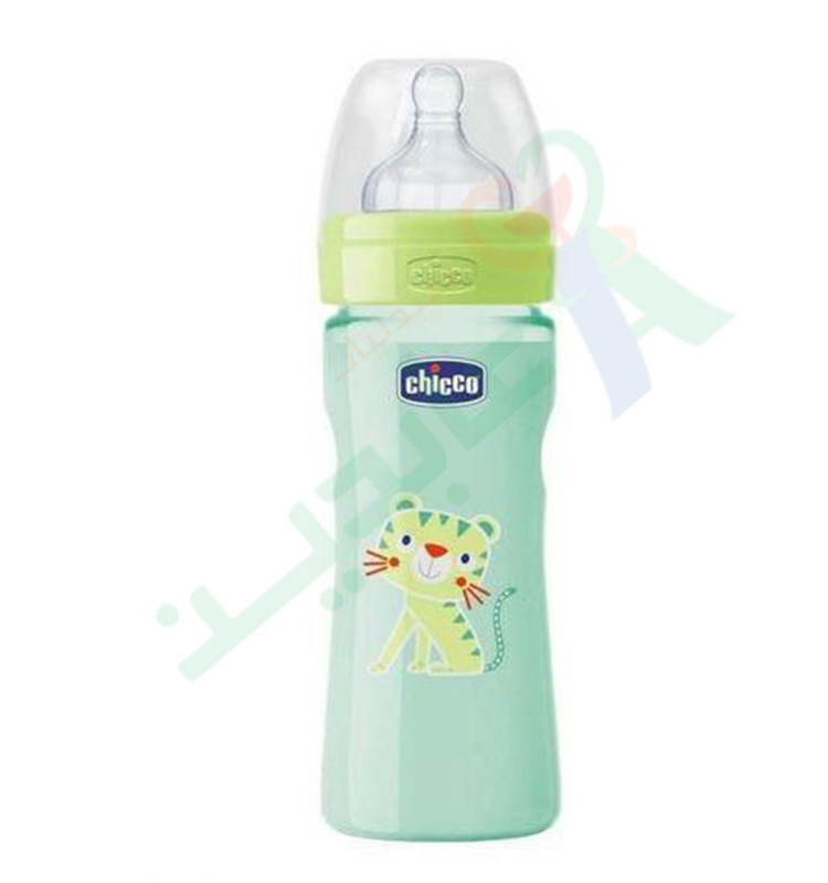CHICCO. GLASS FEEDING BOTTLE SILICONE 240 ML CODE 7467--