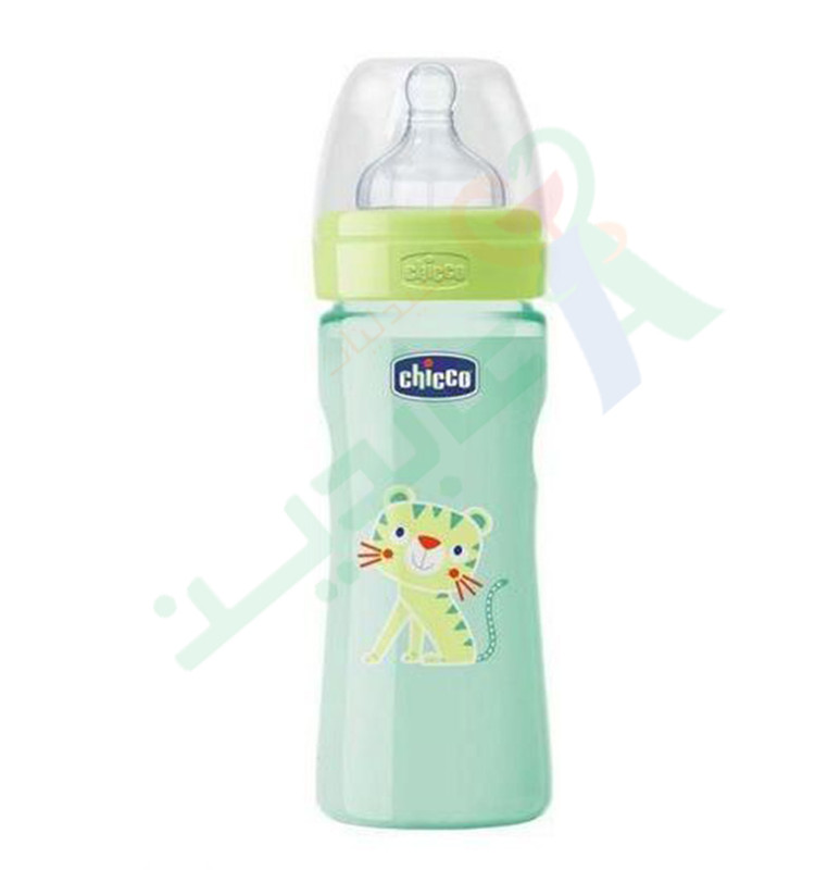 CHICCO. GLASS FEEDING BOTTLE SILICONE 240 ML CODE 7467