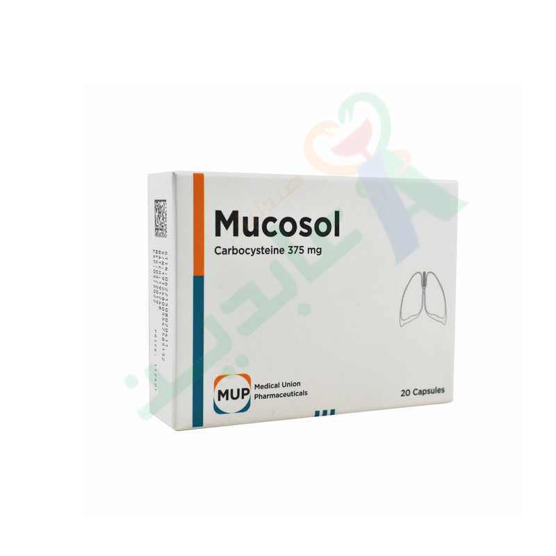 MUCOSOL 375 MG 20 CAPSULES