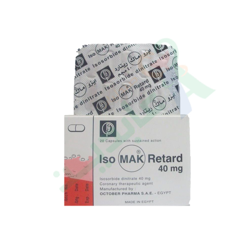 ISOMACK RETARD 40 MG 20 CAPSULES