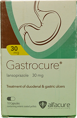 GASTROCURE 30 MG 10 CAPSULES