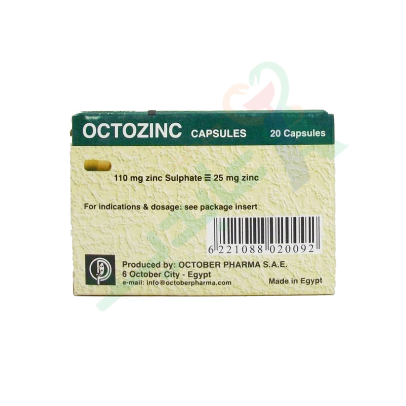 OCTOZINC 25 MG 20 CAPSULES