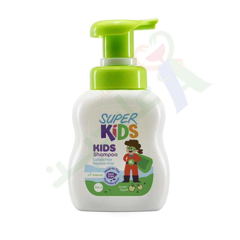 SUPER KIDS SHAMPOO GREEN APPLE 300ML