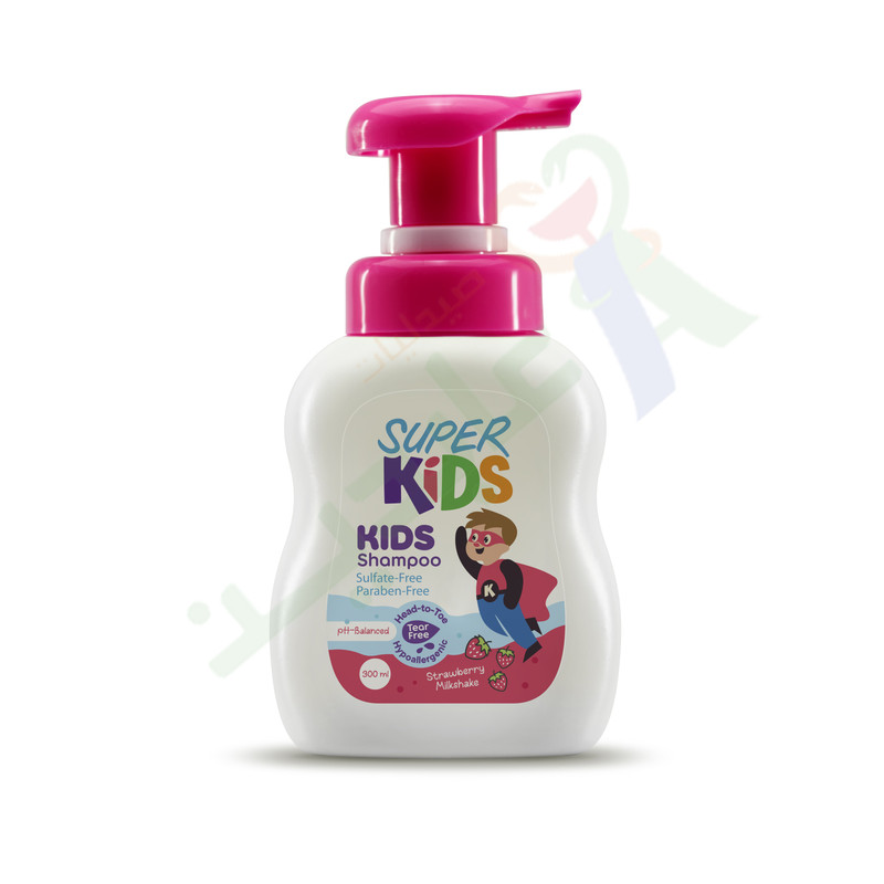 SUPER KIDS SHAMPOO STRAWBERRY MILKSHAKE 300ML--