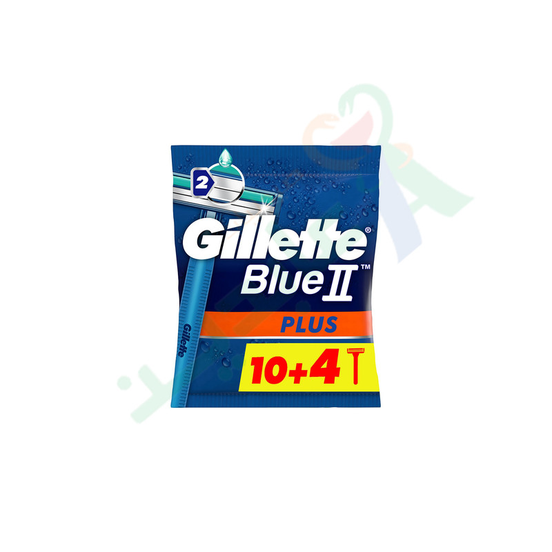 GILLETTE BLUE II PLUS  10 PEICES + 4 PEICES OFF