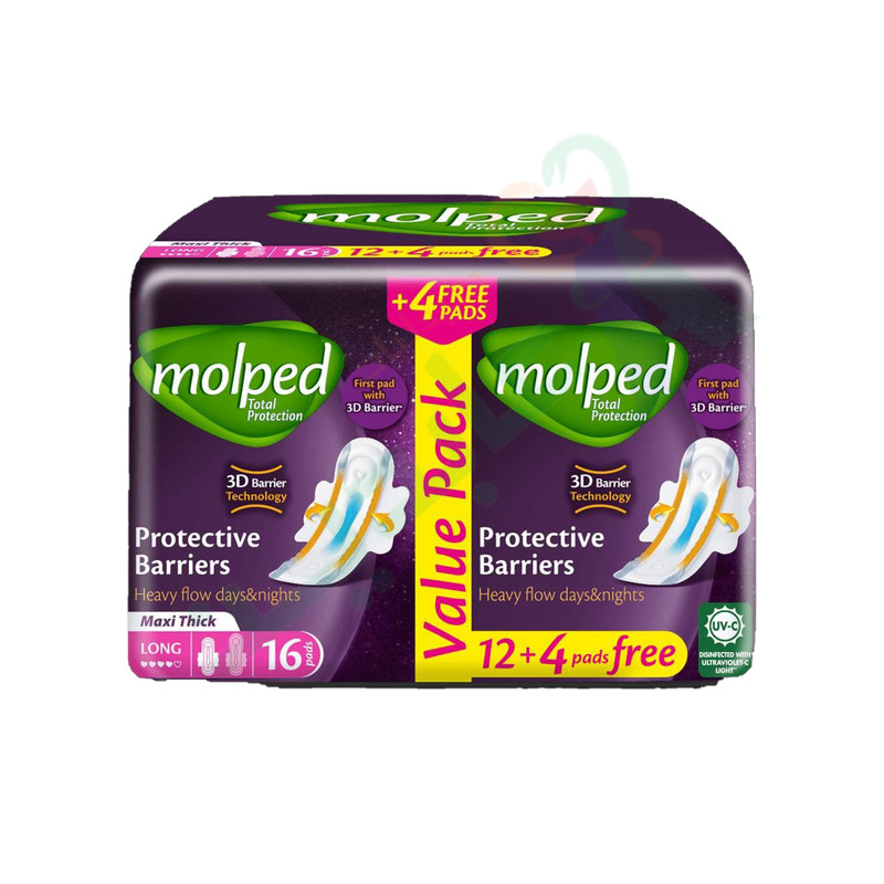 MOLPED TOTAL PROTECTION MAXI EXTRA LONG 16 PADS