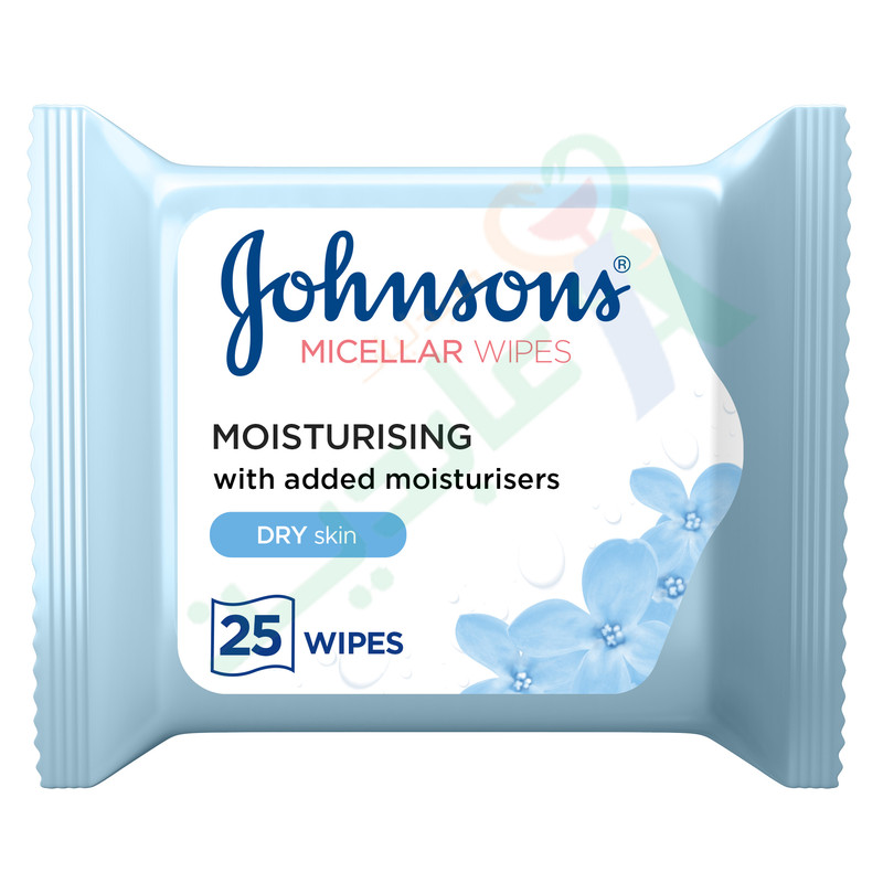 JOHNSONS MICELLAR WIPES MOISTURISING 25WIPES--