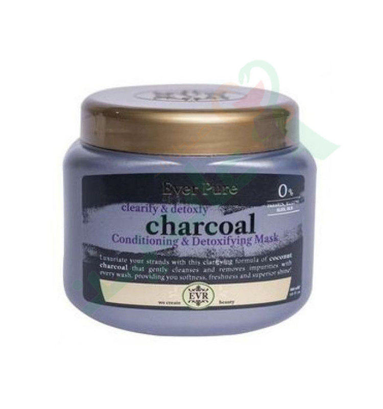 EVER PURE CHARCOAL CONDITIONER&DETOXIFYING MASK 300ML