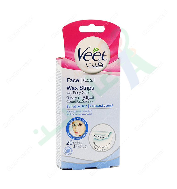 VEET FACE WAX STRIPS SENSITIVE SKIN 20 STRIPS--